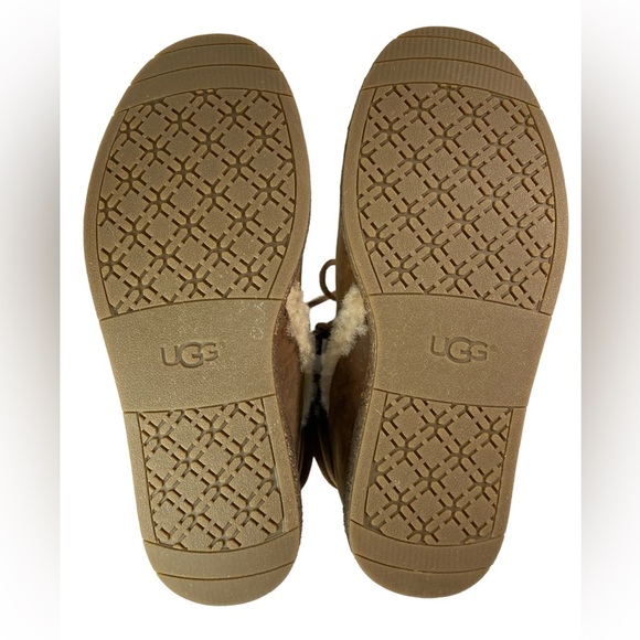 UGG Luisa Chocolate Brown Leather Lace Up Boots  Water-Resistant Size 5.5 - Picture 8 of 11